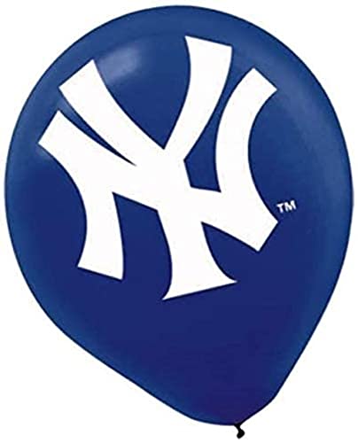 New York Yankees Latex Balloons, 12", Blue, Pack of 6