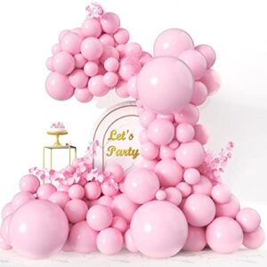 huaxus pink balloons – 100pcs pastel light pink latex balloons different sizes 18/12/10/5 inch for valentines day baby shower wedding birthday party decorations