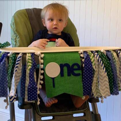 Golf High Chair Banner for 1st Birthday - First Birthday Decoration for Baby's,The First Gift for The Birthday Party,Photo Props For Birthday Party ,Baby Birthday Souvenir Gifts