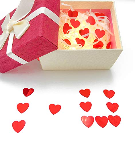 Heart Confetti Red Valentine's Day Table Confetti Metallic Foil for Party Wedding Happy Birthday Baby Showe Bridal Shower Festival Theme Party Decorations Supplies 1.6oz / 1000 Pieces(Red)