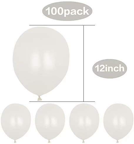 White Balloons,Latex Balloon,white pearlized balloons12-inch,100-pack,Eshanmu