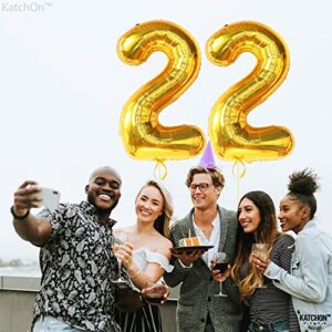 Giant, Gold 22 Balloon Number - 40 Inch | Gold 22 Birthday Balloons for 22 Birthday Decorations | 22 Balloons for Birthday Party Decorations | 22 Balloon Number Gold | 22 Birthday Decorations for Men