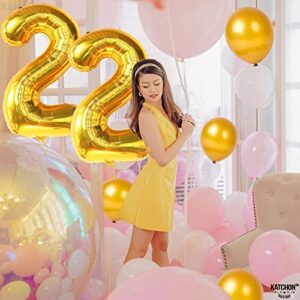 Giant, Gold 22 Balloon Number - 40 Inch | Gold 22 Birthday Balloons for 22 Birthday Decorations | 22 Balloons for Birthday Party Decorations | 22 Balloon Number Gold | 22 Birthday Decorations for Men