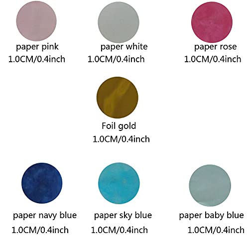 KADUOS (Pack of 2 Total120G/4.2Ounce)1.0CM(0.4Inch) Round Baby Gender Reveal Decorations , Tissue paper Gender Reveal Confetti, Paper confetti classroom decorations pink confetti, gold confetti