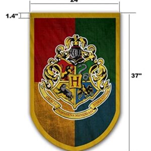 Wizard Style Banner - Home Flag 37x24 in - Printed on Both Sides - Durable Enough for Outside Conditions - Perfect Barware Man Cave Gift - Unique HP Collectible Accessories