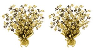 beistle 2 piece metallic plastic gold gleam ‘n burst 50th wedding anniversary centerpiece birthday party table decorations, 15″