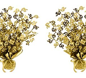 Beistle 2 Piece Metallic Plastic Gold Gleam ‘N Burst 50th Wedding Anniversary Centerpiece Birthday Party Table Decorations, 15"