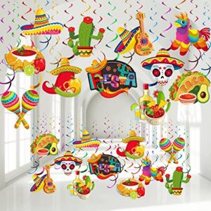 sepamoon 51 pcs mexican fiesta hanging swirl decorations cinco de mayo party supplies taco twosday bout a birthday theme ceiling decoration boys girls shower
