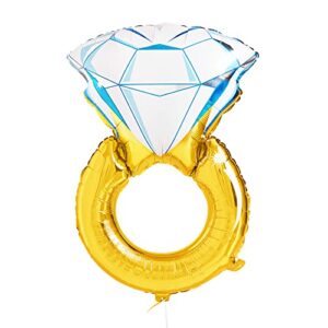 xo, fetti xl diamond ring engagement balloon – 40″, 1 pc | bachelorette party decorations, bridal shower, foil photo booth
