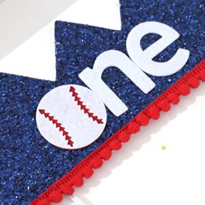 Baseball 1st Birthday Banner-1st Birthday Crown, Baseball Theme High Chair Banner, Cake Flag, All-Star Birthday, Our Little All-Star, Baseball 1st Birthday Decoration (Baseball Hat)