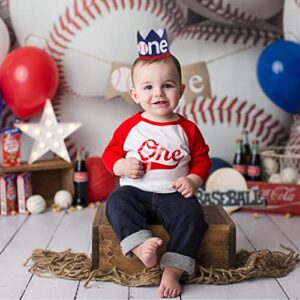 Baseball 1st Birthday Banner-1st Birthday Crown, Baseball Theme High Chair Banner, Cake Flag, All-Star Birthday, Our Little All-Star, Baseball 1st Birthday Decoration (Baseball Hat)