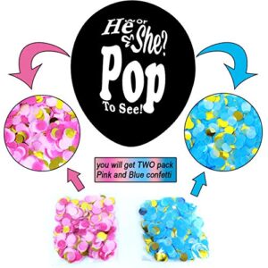 Gender Reveal Decorations, Boy or Girl Gender Reveal Party Supplies Kit Inclouding Gender Reveal Balloon Pink and Blue Confetti Packs for Boy or Girl,Metallic Tinsel Foil Fringe Curtains Photo Backdrop,Team Boy and Team Girl Sticks ,Mommy to Be Sash