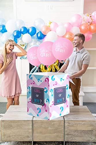 Gender Reveal Balloon Box with 6pcs Latex balloons Funny Idea for Boy Girl Gender Reveal Party Decorations Supplies (Boy or Girl)