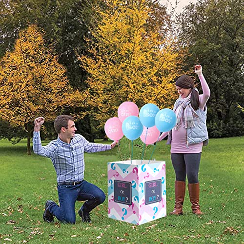 Gender Reveal Balloon Box with 6pcs Latex balloons Funny Idea for Boy Girl Gender Reveal Party Decorations Supplies (Boy or Girl)