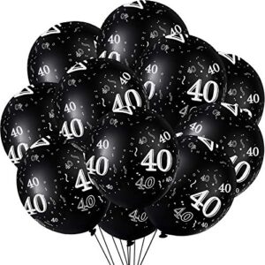 36 pieces 40th 50th 60th 70th birthday party latex balloons black number printed balloons for party decoration supplies (40th)