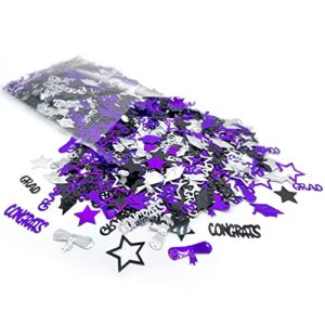 Graduation Confetti 2023 - Pack of 1000 | Grad Confetti 2023 Silver Graduation Decorations 2023 | Graduation Centerpieces for Tables 2023 | Purple Graduation Party Decorations 2023 Confetti Graduation