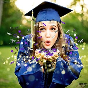 Graduation Confetti 2023 - Pack of 1000 | Grad Confetti 2023 Silver Graduation Decorations 2023 | Graduation Centerpieces for Tables 2023 | Purple Graduation Party Decorations 2023 Confetti Graduation