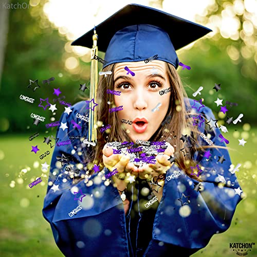 Graduation Confetti 2023 - Pack of 1000 | Grad Confetti 2023 Silver Graduation Decorations 2023 | Graduation Centerpieces for Tables 2023 | Purple Graduation Party Decorations 2023 Confetti Graduation