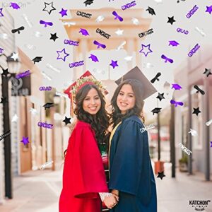 Graduation Confetti 2023 - Pack of 1000 | Grad Confetti 2023 Silver Graduation Decorations 2023 | Graduation Centerpieces for Tables 2023 | Purple Graduation Party Decorations 2023 Confetti Graduation