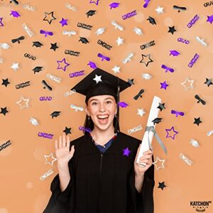 Graduation Confetti 2023 - Pack of 1000 | Grad Confetti 2023 Silver Graduation Decorations 2023 | Graduation Centerpieces for Tables 2023 | Purple Graduation Party Decorations 2023 Confetti Graduation