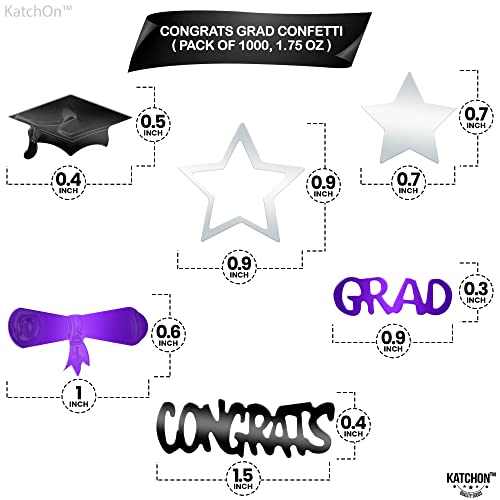 Graduation Confetti 2023 - Pack of 1000 | Grad Confetti 2023 Silver Graduation Decorations 2023 | Graduation Centerpieces for Tables 2023 | Purple Graduation Party Decorations 2023 Confetti Graduation