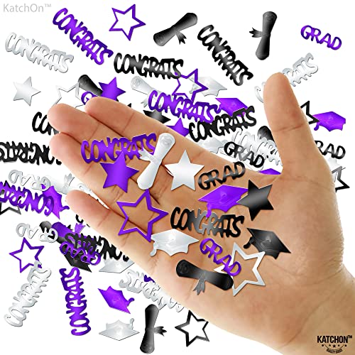 Graduation Confetti 2023 - Pack of 1000 | Grad Confetti 2023 Silver Graduation Decorations 2023 | Graduation Centerpieces for Tables 2023 | Purple Graduation Party Decorations 2023 Confetti Graduation