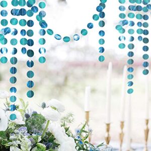 glitter teal blue star garland blue for party decorations hanging dot banner streamer backdrop decor for wedding birthday bday engagement bridal shower bachelorette graduation party supplies