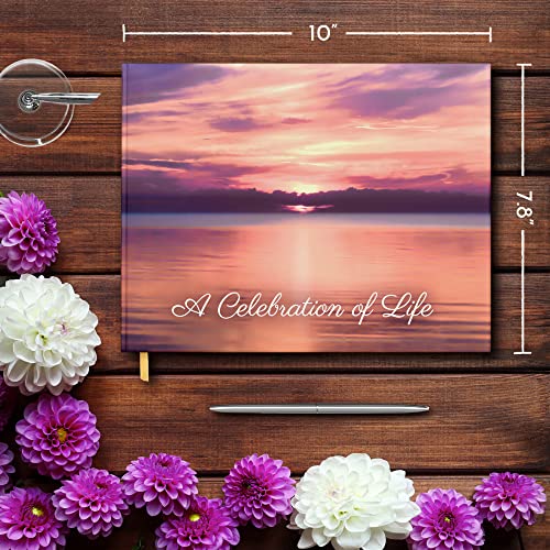 Celebration of Life Funeral Guest Book, Pond Design Funeral Guestbook with Pen, Memorial Service Guest Book, Memorial Guest Book, Memorial Book, Funeral Book, Signature Book, Funeral Book Guest