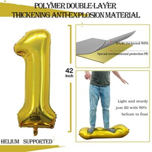 GOER 42 Inch Gold Number 10 Balloon,Jumbo Foil Helium Balloons for 10th Birthday Party Decorations and 10th Anniversary Event