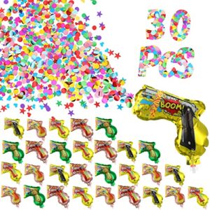 30 pcs fireworks guns handheld confetti multicolor inflatable toy confetti fireworks gun confetti shooter for graduation party supplies birthday wedding valentine’s day irish decor favors