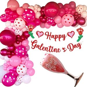 98 pcs galentines day decorations galentines day balloons arch garland galentines day banner valentine’s day party friends supplies
