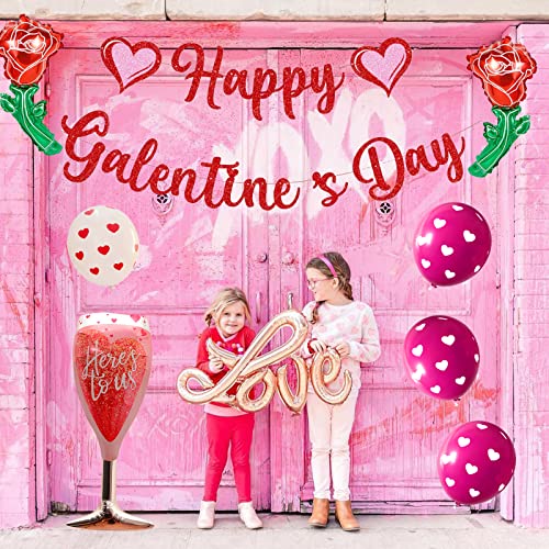 98 PCS Galentines Day Decorations Galentines Day Balloons Arch Garland Galentines Day Banner Valentine's Day Party Friends Supplies