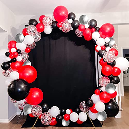 116pcs Red and Black Balloon Garland Kit, 4 Different Sizes 18''+12''+10''+5'' Latex Red and Black Balloons for Kids Birthday, Graduation Christmas Party Balloons