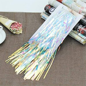 asunflower Metallic Foil Fringe 6.5Ft Iridescent Fringe Holidays Party Photo Backdrop Multicolor Curtain Door Streamers