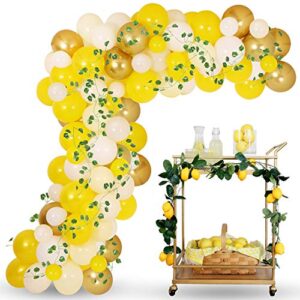 sunflower lemonade party balloon garland kit, yellow pastel yellow balloons garland kit ideal for sunflower lemonade stand baby bridal shower birthday party decorations