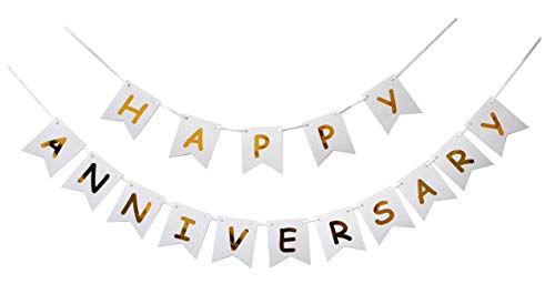 ZoZac Happy Anniversary Banner Anniversary Decorations for wedding Birthday Party