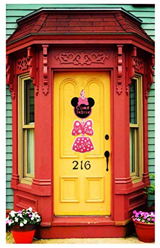 RORARO Minnie Mouse Theme Door Sign Come Inside Its Fun Inside Welcome Hanger For Girls Minnie Birthday Party Decorations Supplies Polka Dot Bowknot OH TWO DLES