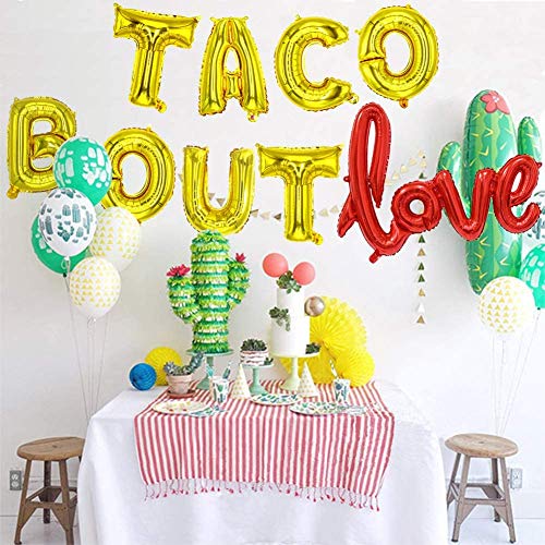 Cindo De Mayo LOVE Fiesta Bridal Shower Party Supplies Cactus Mexican Themed Banner for Anniversary Bachelorette Engagement Wedding Proposal Galentines Valentines Day Decorations 12PCS Kit of Qinsly