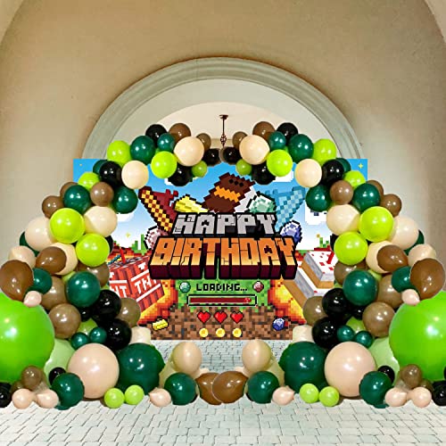 STK Arch Compatible For Minecraft Balloon Garland Birthday Party Supplies Decoracion Gamer Boys De Video Game Gaming Backdrop Decor Games Decorations Balloons Set Lime Green And Black Para Cumpleanos