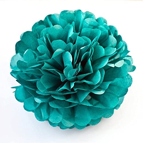 Teal Gold Birthday Party Decorations Teal Paper Fans Teal Gold Happy Birthday Banner Paper Pom Poms Flowers Baby Boy Birthday Baby Shower Women Birthday Turquoise Party Decorations