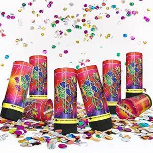 8 pcs confetti poppers cannons for wedding birthday graduation baby shower fun party supplies decorations and favors