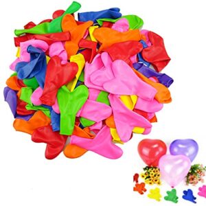 yueton pack of 100 assorted colors love heart shaped 12 inch latex balloon for home room celebration party wedding birthday decoration