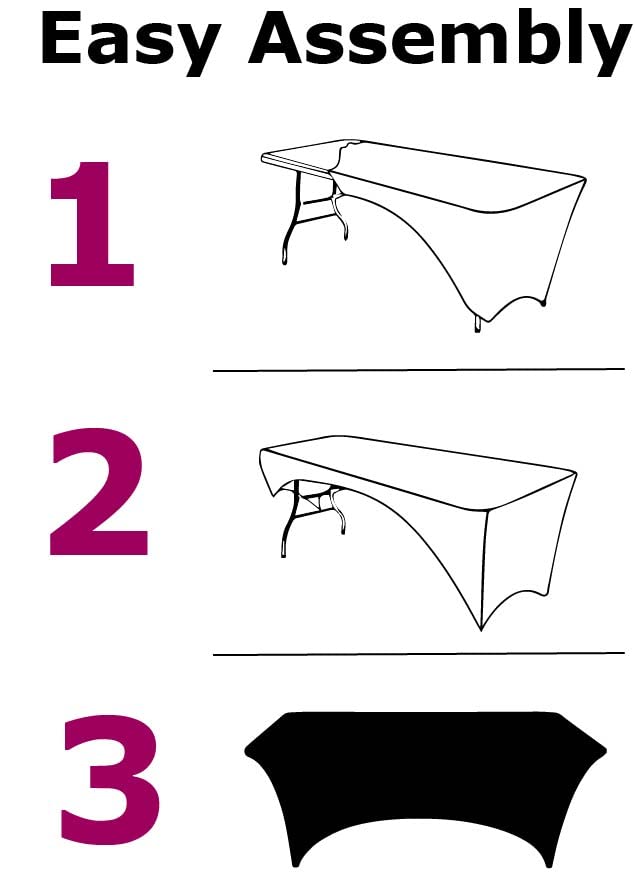 Banquet Tables Pro 6 ft. Rectangular Stretch Spandex Tablecloth (Black, 1)