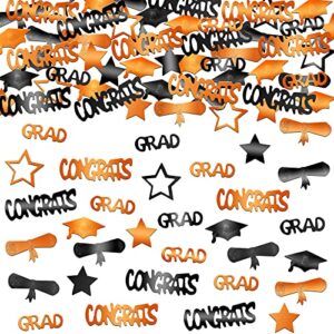 graduation confetti 2023 – pack 1000, grad confetti | orange and black graduation decorations | graduation centerpieces for tables 2023 | orange graduation party decorations 2023 confetti graduation