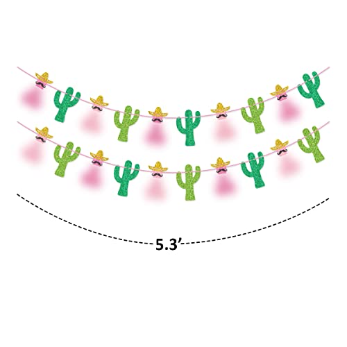 Pink Final Fiesta Banner Garland Cactus Banner for Mexican Fiesta Bachelorette Party Decorations