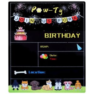 Reusable Dog Birthday Party Supplies, Double Sided Chalkboard for Dog Girl First Birthday, Dog Birthday Backdrop Props, Gift for Cat Party Decorations, Size 10"*12"