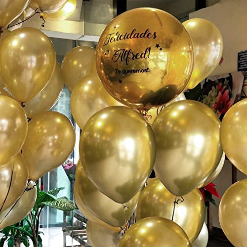 Metallic Gold Balloons Different Sizes 110PCS 18/12/10/5 Inch Chrome Gold Balloon Garland Arch Kit Quality Latex Balloons Gold Decorations for Wedding Party Birthday Graduation Baby Shower