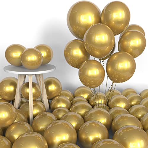 Metallic Gold Balloons Different Sizes 110PCS 18/12/10/5 Inch Chrome Gold Balloon Garland Arch Kit Quality Latex Balloons Gold Decorations for Wedding Party Birthday Graduation Baby Shower