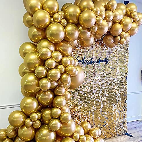 Metallic Gold Balloons Different Sizes 110PCS 18/12/10/5 Inch Chrome Gold Balloon Garland Arch Kit Quality Latex Balloons Gold Decorations for Wedding Party Birthday Graduation Baby Shower