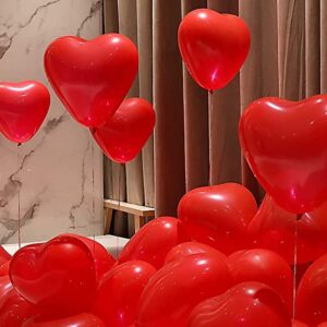 stimulate szxxzzmy 50 6-inch red color heart shaped latex balloons for valentines day,propose marriage,wedding party